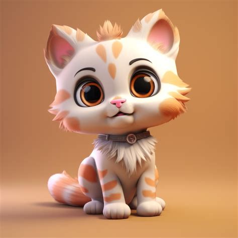 Premium Ai Image A Cartoon Cat With Big Eyes And A Collar