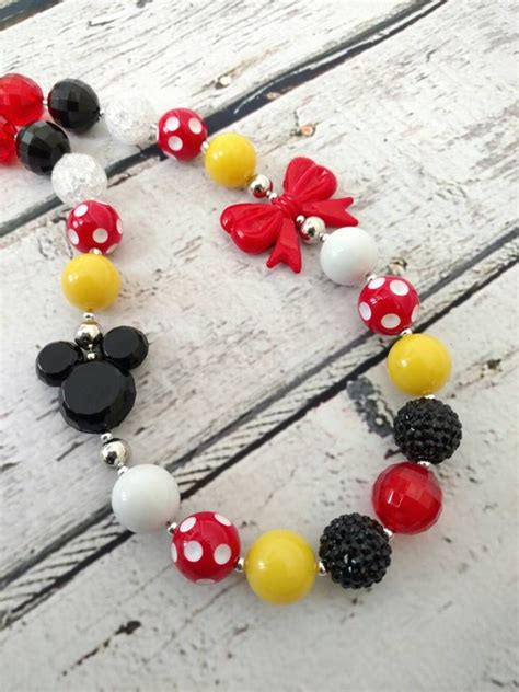 Minnie Mouse Necklace Mickey Mouse Necklace by FrederickFancies