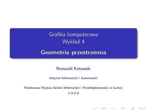 Pdf Grafika Komputerowa Wyk Ad Cm Geometria