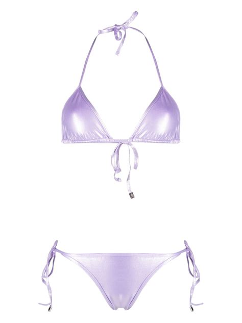 High Shine Triangle Bikini Set The Attico Eraldo