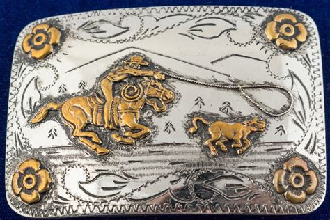 Cowboy Roping Calf Belt Buckle