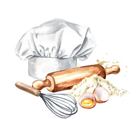 Concepto De Pasteler A De Cocina Con Sombrero De Chefs Ilustraci N De