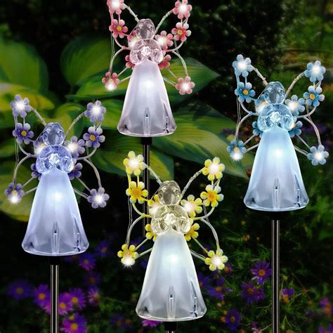 Solar Angel Lights Outdoor Garden Landscape Lamp Led Lights Stake Garden Lights For Yard Lawn