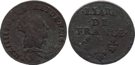 Coin France Liard Of France Louis Xiv With Juvenile Bust E