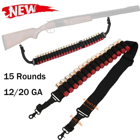 Tactical Shotgun Bandoleer Gun Sling Holds Shells For 12 Or 20 Gauge 15 Rounds Ebay