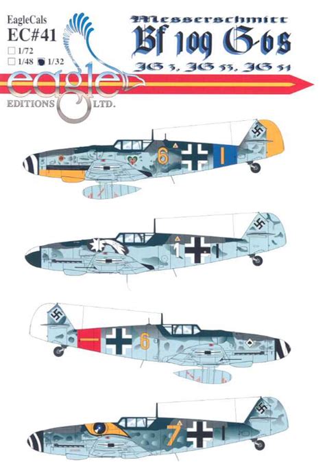 Eaglecals Decals Messerschmitt Bf G Fighters Jg Jg Jg