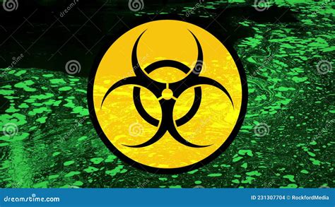 Green Toxic Waste And Biohazard Symbol Composite Stock Footage Video