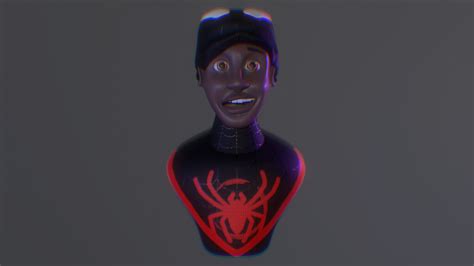 Artstation Miles Morales Ultimate Spider Man 3d Model Bust