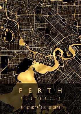 PERTH MAP AUSTRALIA Poster By Artistic Paradigms Displate