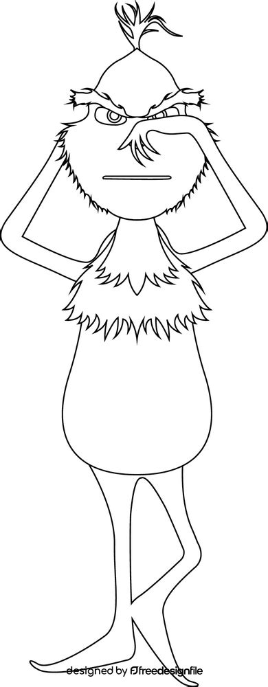 Grinch Drawing Black And White Clipart Free Download