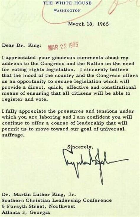 Michael Beschloss On Twitter LBJ Thanks Martin Luther King Jr For