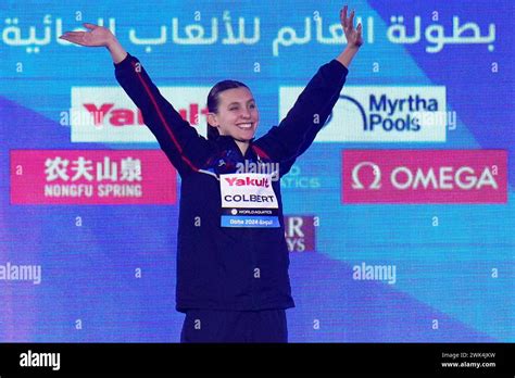 Freya Constance Colbert Of Great Britain Waves On The Podium After