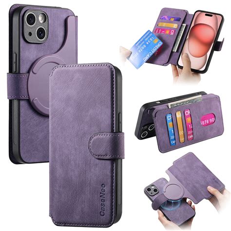 Case Wallet For Iphone 12 Wallet Case Magnetic Detachable Leather Flip Case Card Holders