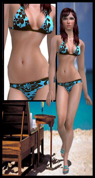 Mod The Sims Tropical Hawaiian Fun Bikini Bathingsuit 4 Colors