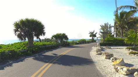 Pov Driving On Casey Key Scenic Road In Sunny Florida Stock Footage