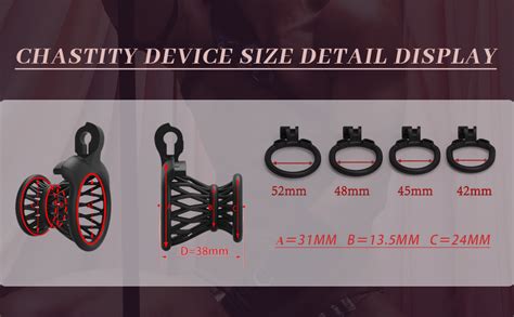 Amazon Crysore Negative Chastity Cage Sex Toy Male Set With 4 Cockrings 3D Small Chasity