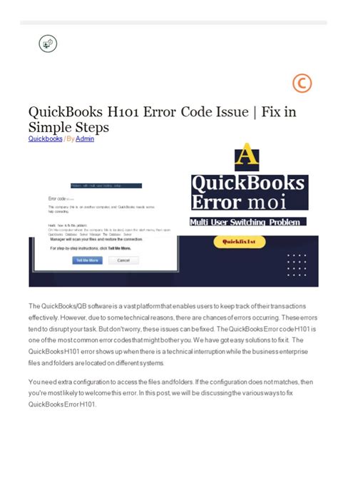 Ppt Quickbooks H Error Code Issue Fix In Simple Steps Powerpoint