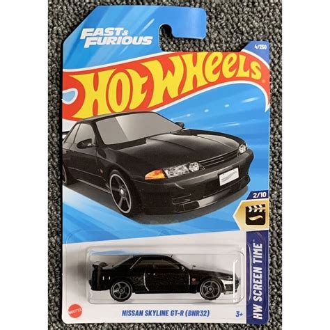 HOTWHEELS Hitam Hot Wheels 速度之怒 Nissan Skyline GTR R 黑色壓鑄風 蝦皮購物