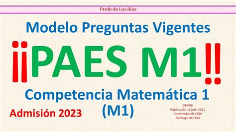 Paes Matematica M Modelo Paes Competencia Matematica M Demre