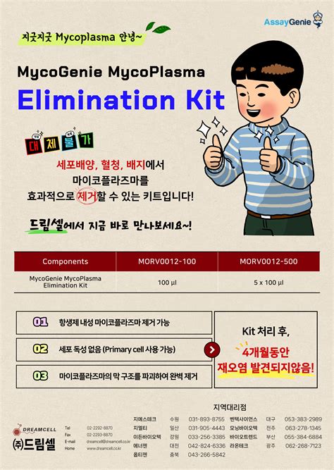 [assaygenie 공식 대리점] Mycogenie Mycoplasma Elimination Kit Bric