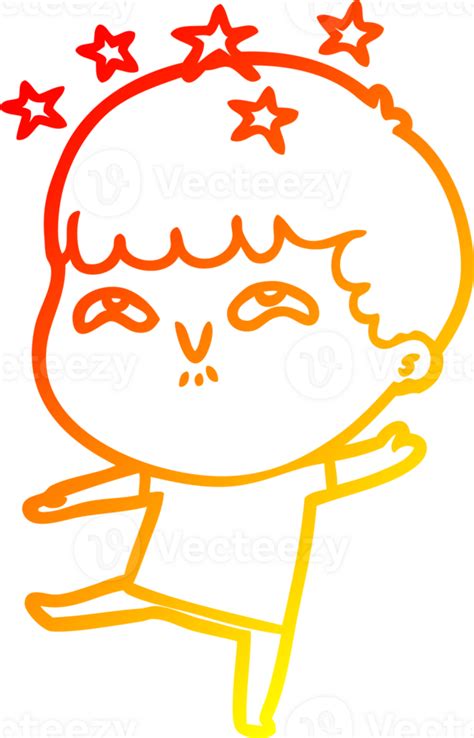 Warm Gradient Line Drawing Of A Cartoon Amazed Boy 44930147 Png