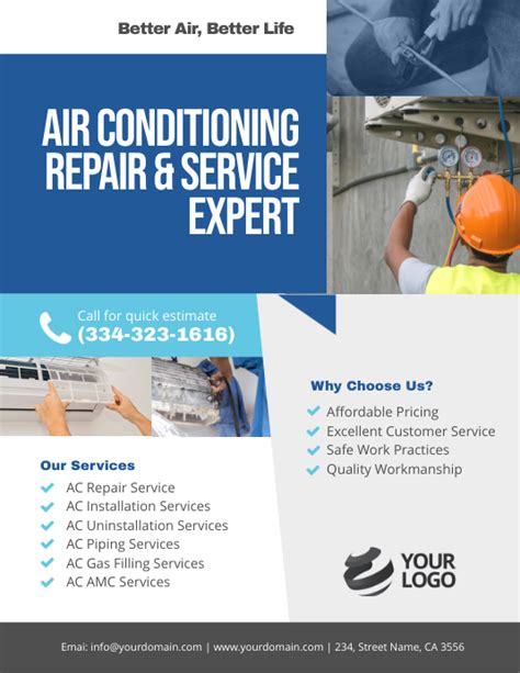 Air Conditioning Repair And Service Expert Template Postermywall