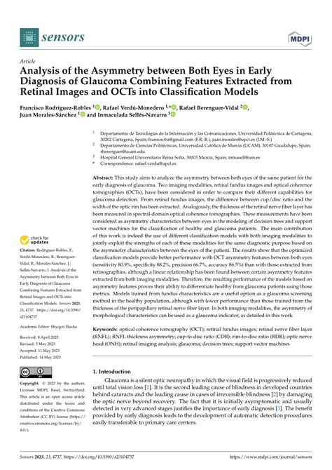 PDF Analysis Of The Asymmetry Between Both Eyes In Early Diagnosis Of