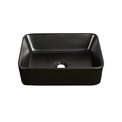 Deervalley Dv 2v031 Ally Black Ceramic Rectangular Vessel Bathroom Sink