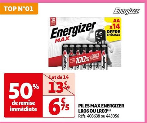 Promo Piles Max Energizer Lr Ou Lr Chez Auchan Icatalogue Fr