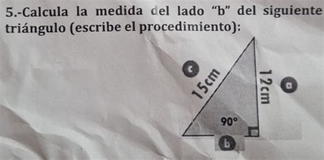 Solved 5 Calcula la medida del lado b del siguiente triángulo