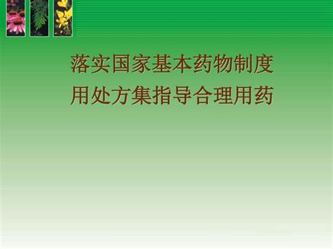 落实国家基本药物制度 用处方集指导合理用药 Ppt Download