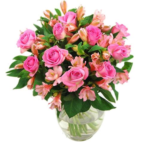 Pink Rosmeria Fresh Flower Bouquet Beautiful Pink Roses And