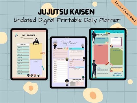 Anime Themed Planner Anime Manga Planner Printable Anime Planner