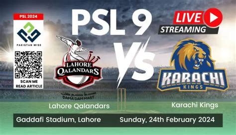 PSL 2024 Lahore Vs Karachi Match 10 Live Pakistan Wise