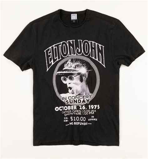 Charcoal Elton John Live In Concert T-Shirt from Amplified