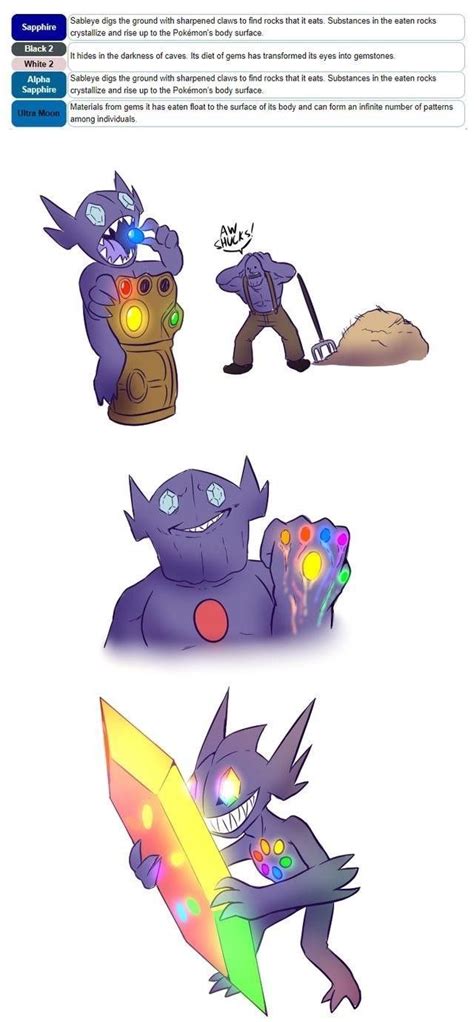 Sableye With All Infinity Stones Pokemon Funny Pokemon Memes