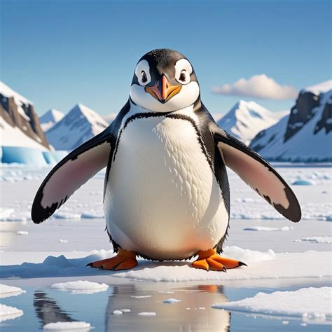 Premium Photo | A penguin standing on an iceberg