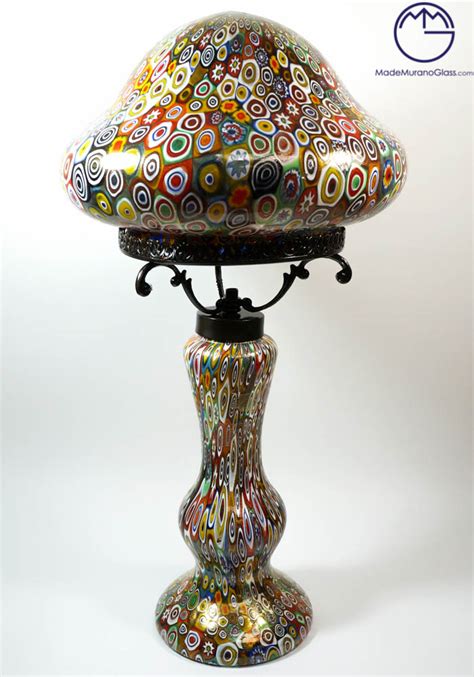 Indiana Venetian Glass Lamps With Murrina Millefiori And Gold 24 Carats Murano Glass Made