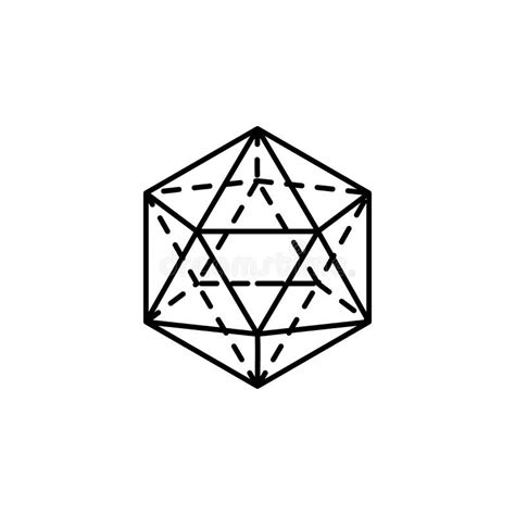 Icosahedron Icon Vector Sign And Symbol Isolated On White Background