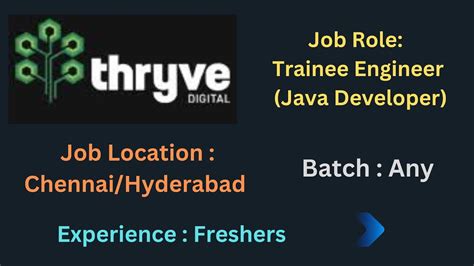 Thryve Digital Off Campus Hiring Freshers For The Role Of Trainee