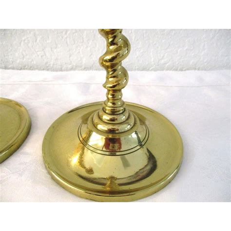 1980s Hollywood Regency Brass Spiral Candle Holders A Pair Chairish