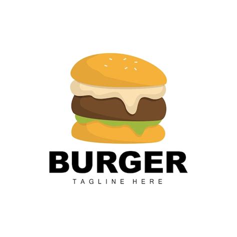 Burger logo brot vektor fleisch und gemüse schnellessen design