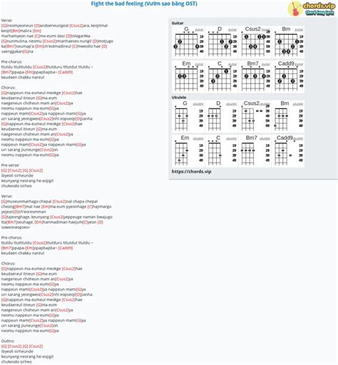Chord Fight the bad feeling Vườn sao băng OST tab song lyric