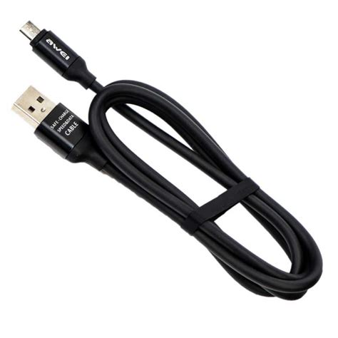 Cable De Carga Y Transferencia De Datos Micro Usb Cl Negro Awei