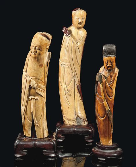 Three Chinese Ivory Figures 17th Century Christies