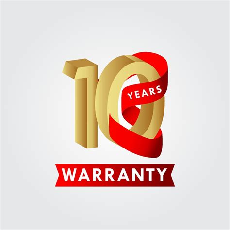 Years Warranty Ribbon Vector Template Design Illustration