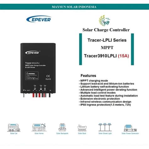 Jual EPEVER Solar Charge Controller SCC MPPT 15A TRACER 3910LPLI 3910