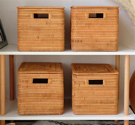 Extra Large Rattan Storage Baskets For Clothes Rectangular Storage Ba Artworkcanvas