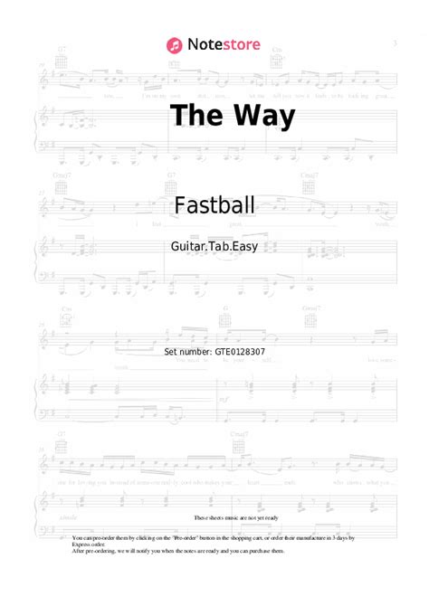 The Way Tabs Easy Guitar Fastball In Note Guitartabeasy Sku Gte0128307