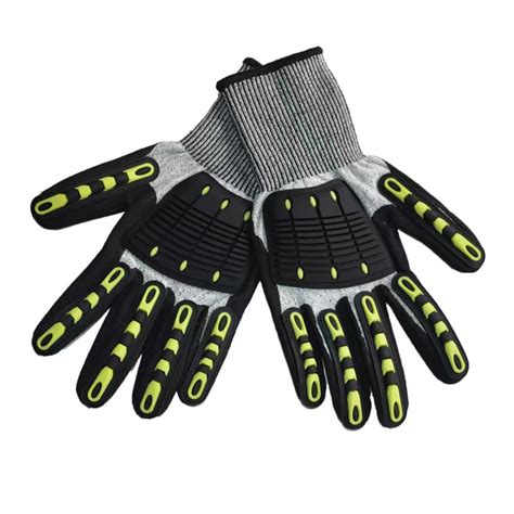 Hppe Knitted Nitrile Sandy Spray Palm Cut Resistant Tpr Gloves China